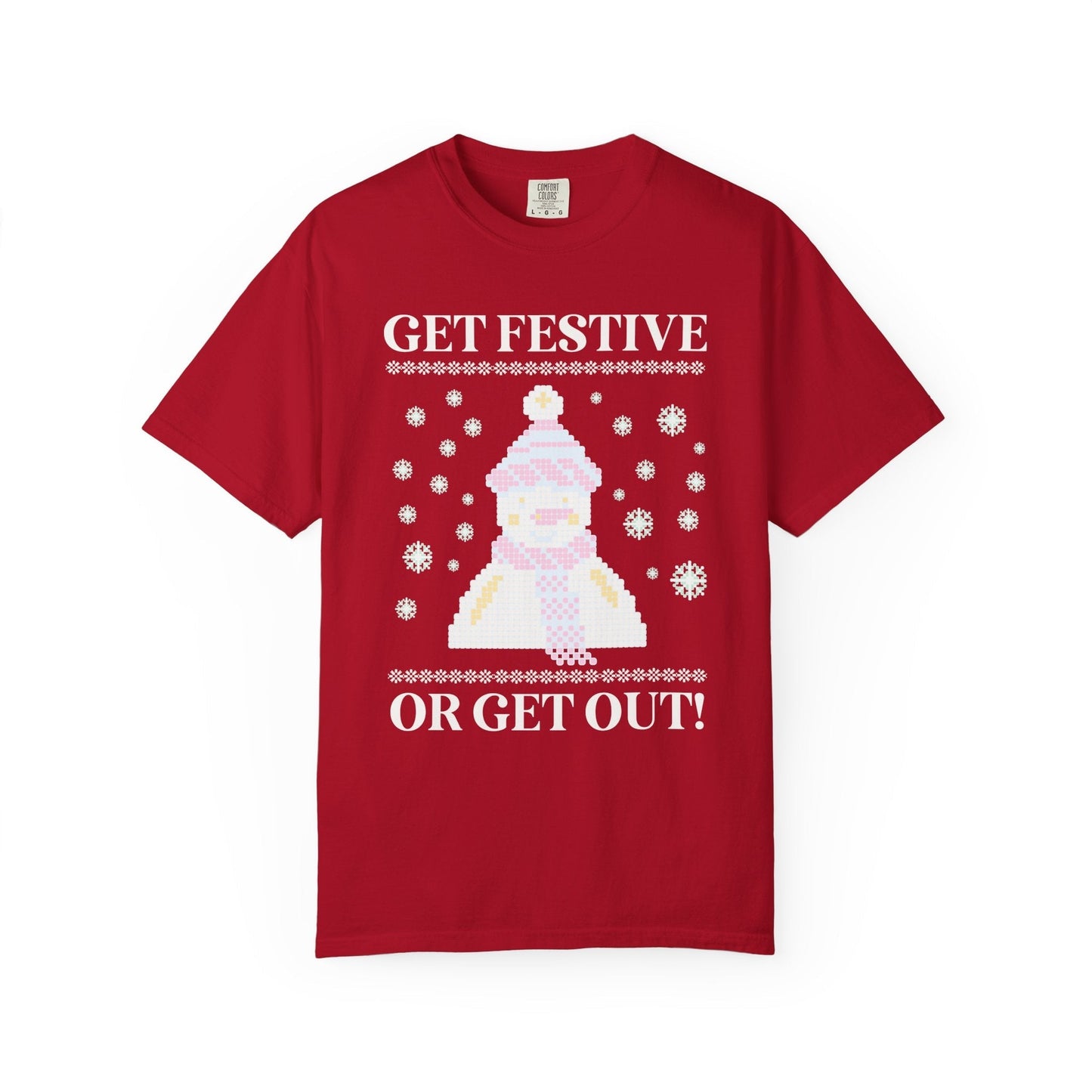 Matching Pastel Christmas Tee: Get Festive or Get Out!