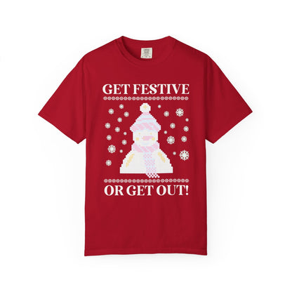 Matching Pastel Christmas Tee: Get Festive or Get Out!