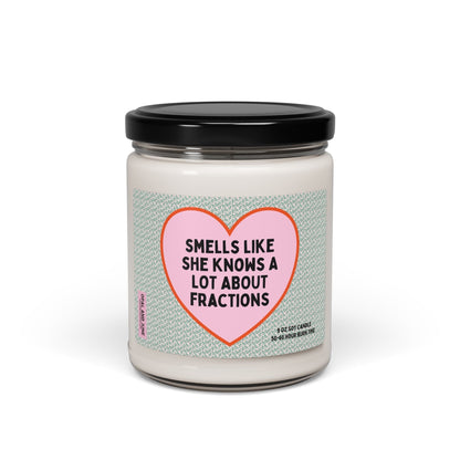 Math Teacher Candle: Fractions