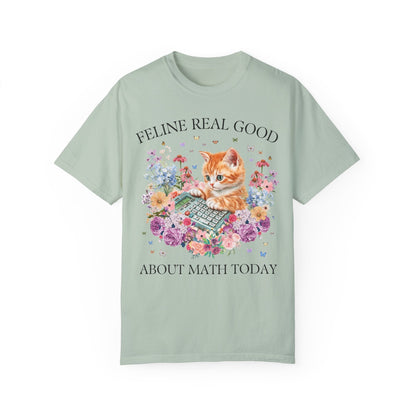 Math Teacher Cat T-Shirt