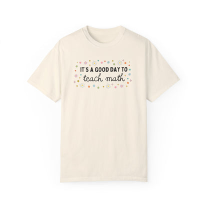 Colorful Floral Math Teacher Tee Shirt