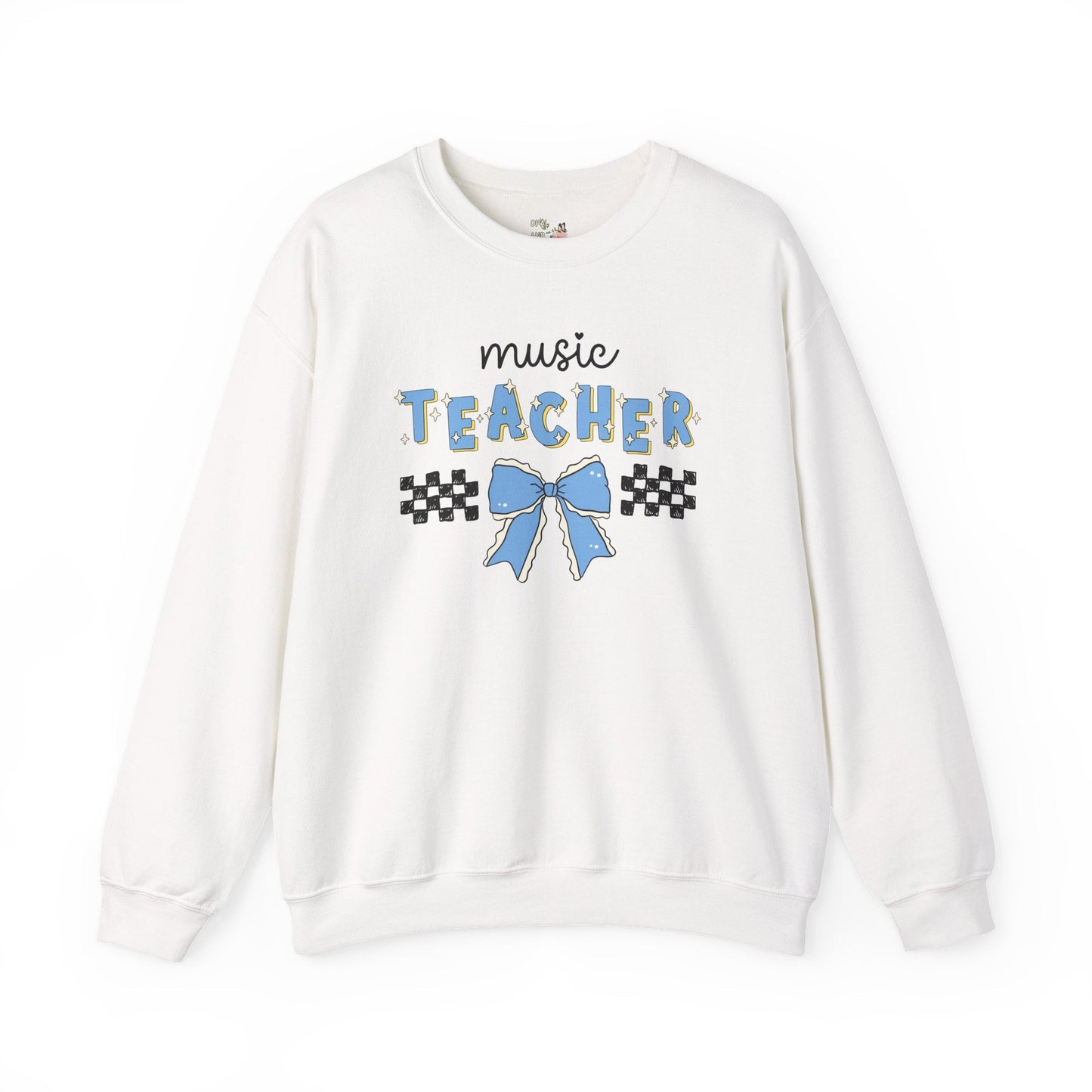 Music Teacher Sweatshirt with Cute Retro Bow