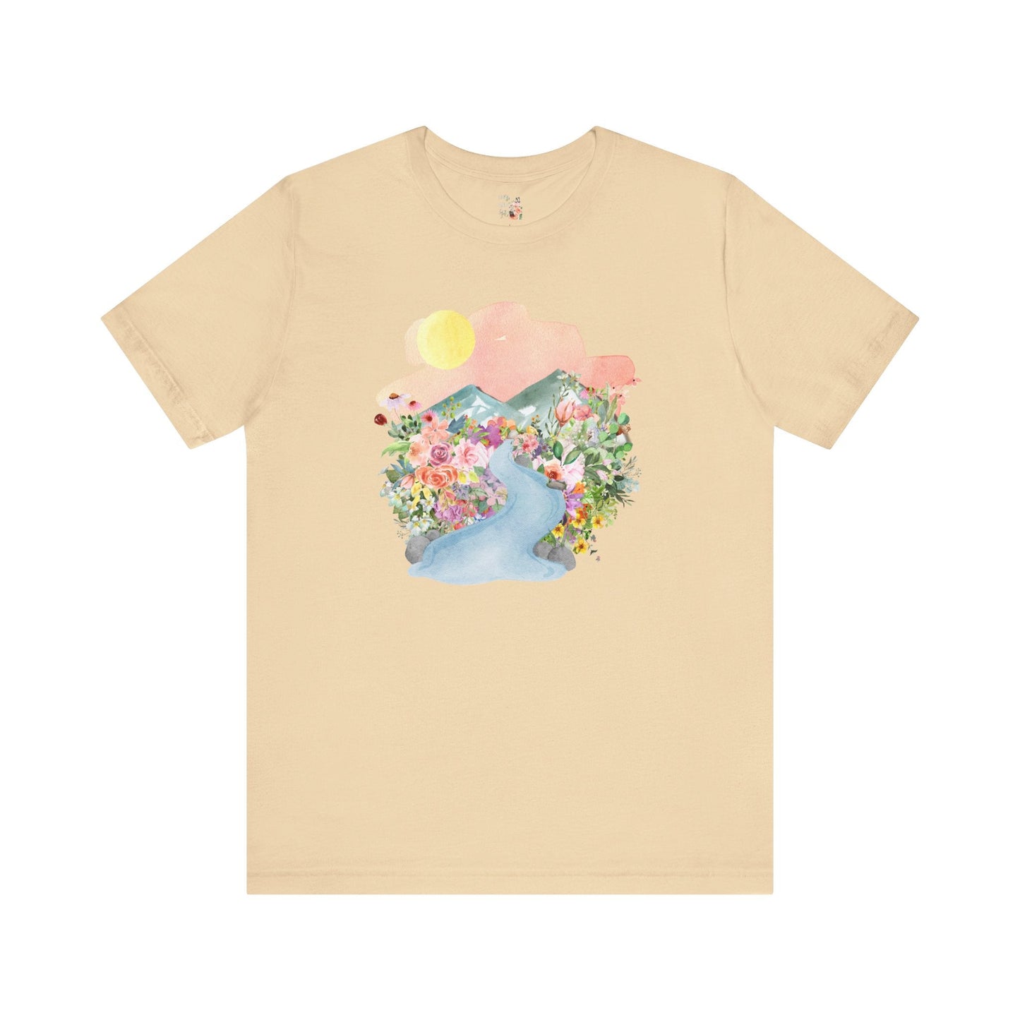 Nature Tee: Mountain River with Flowers