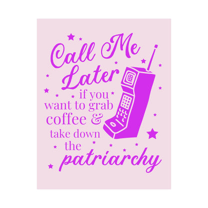 Nostalgic Feminist Print for Coffee Lover