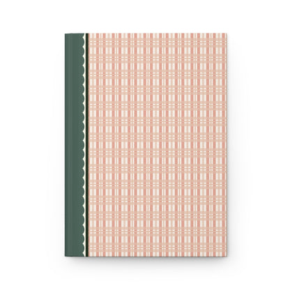 Peach Plaid Notebook with Hearts