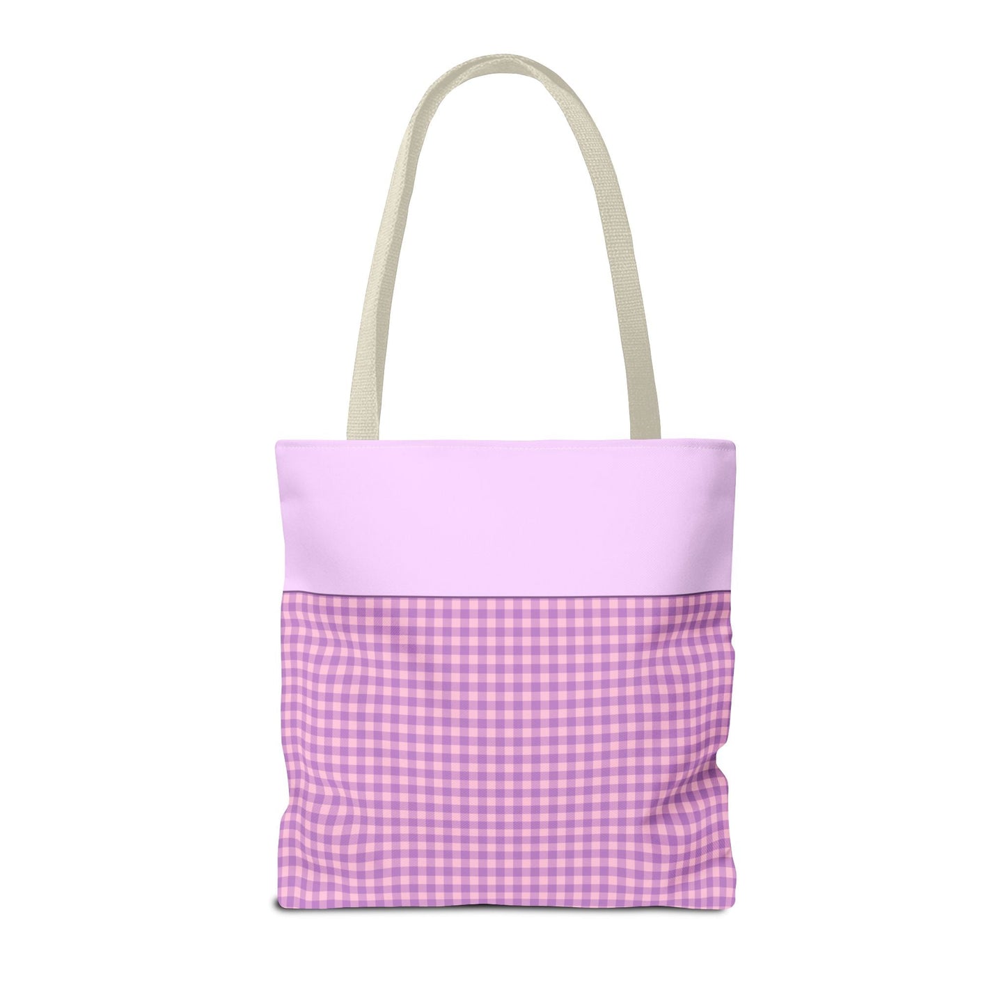 Personalized Initial Tote Bag, Cute Purple Gingham Tote Bag with Initial, Gift for Sister, Matching Wedding or Bachelorette Party Gift: H