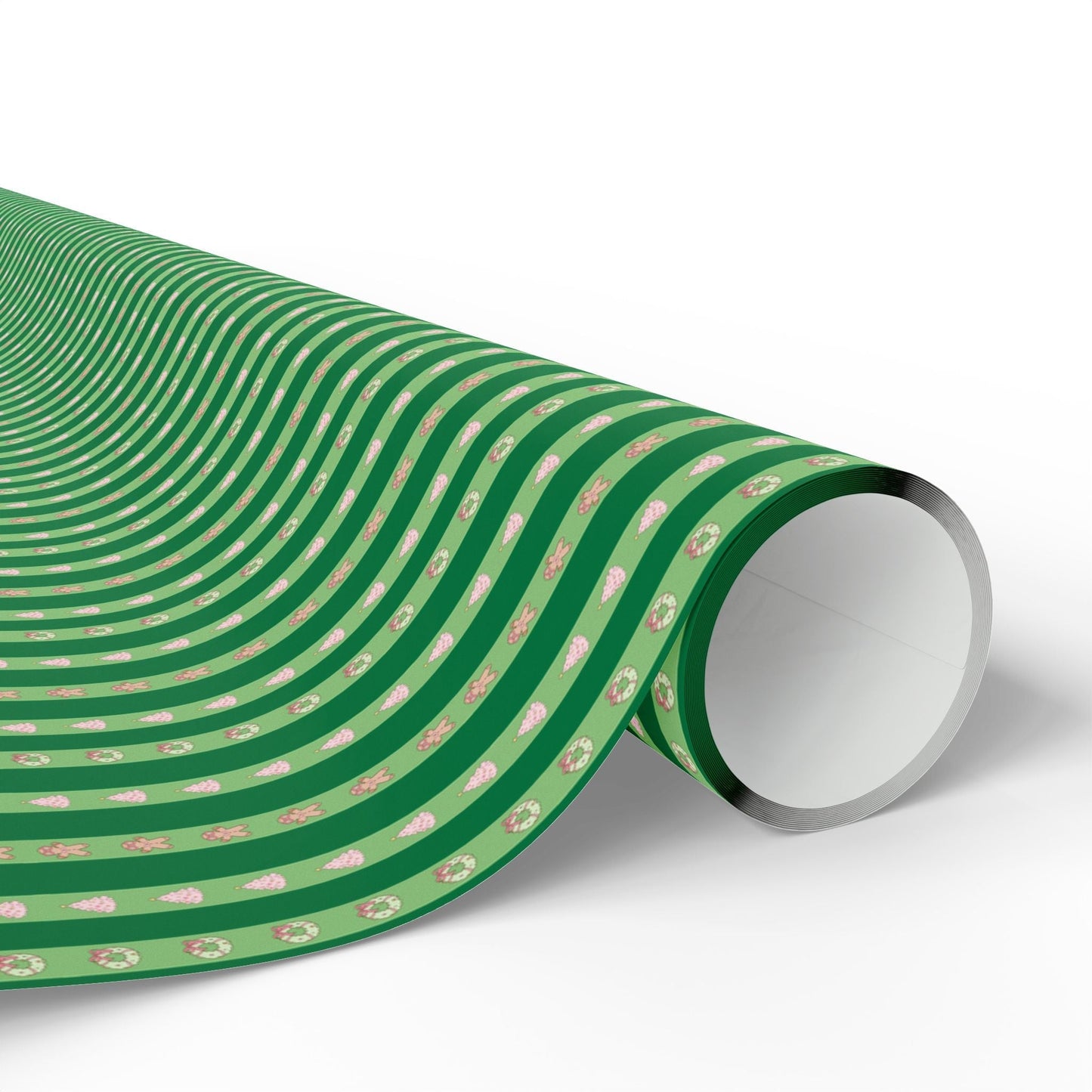 Pink and Green Christmas Wrapping Paper