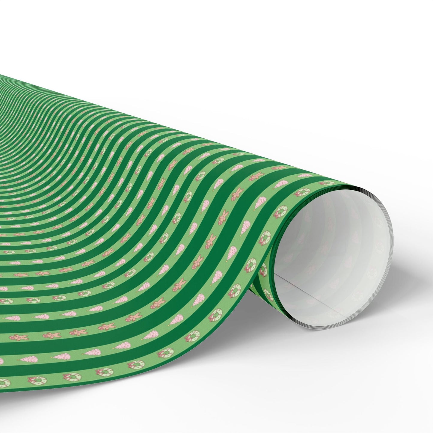 Pink and Green Christmas Wrapping Paper