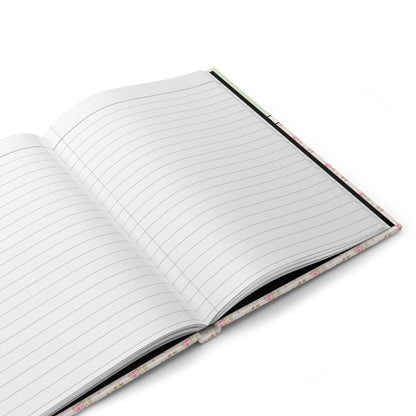 Pink Floral Notebook with Initial and Bows: P
