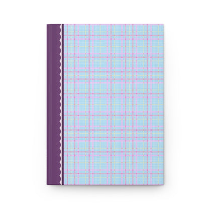 Plaid Notebook with Bows: Blue