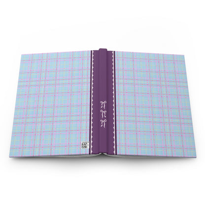 Plaid Notebook with Bows: Blue