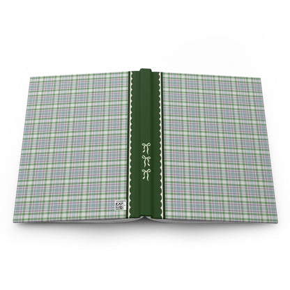 Plaid Notebook with Bows: Green