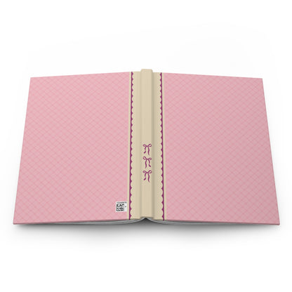 Plaid Notebook with Bows: Pink