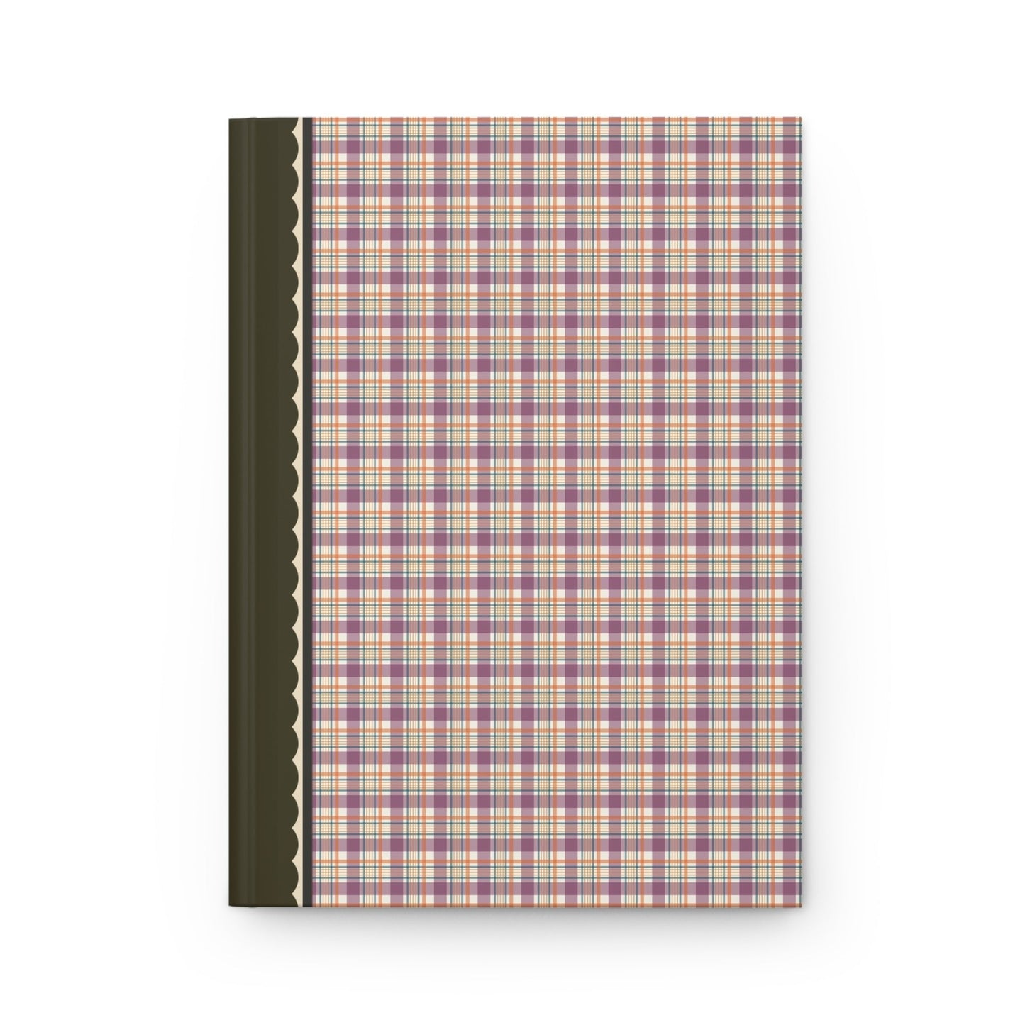 Plaid Notebook with Hearts: Purple