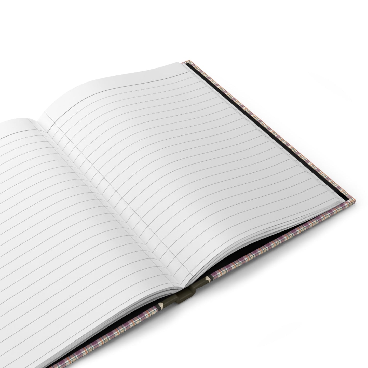 Plaid Notebook with Hearts: Purple