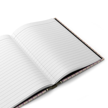 Plaid Notebook with Hearts: Purple