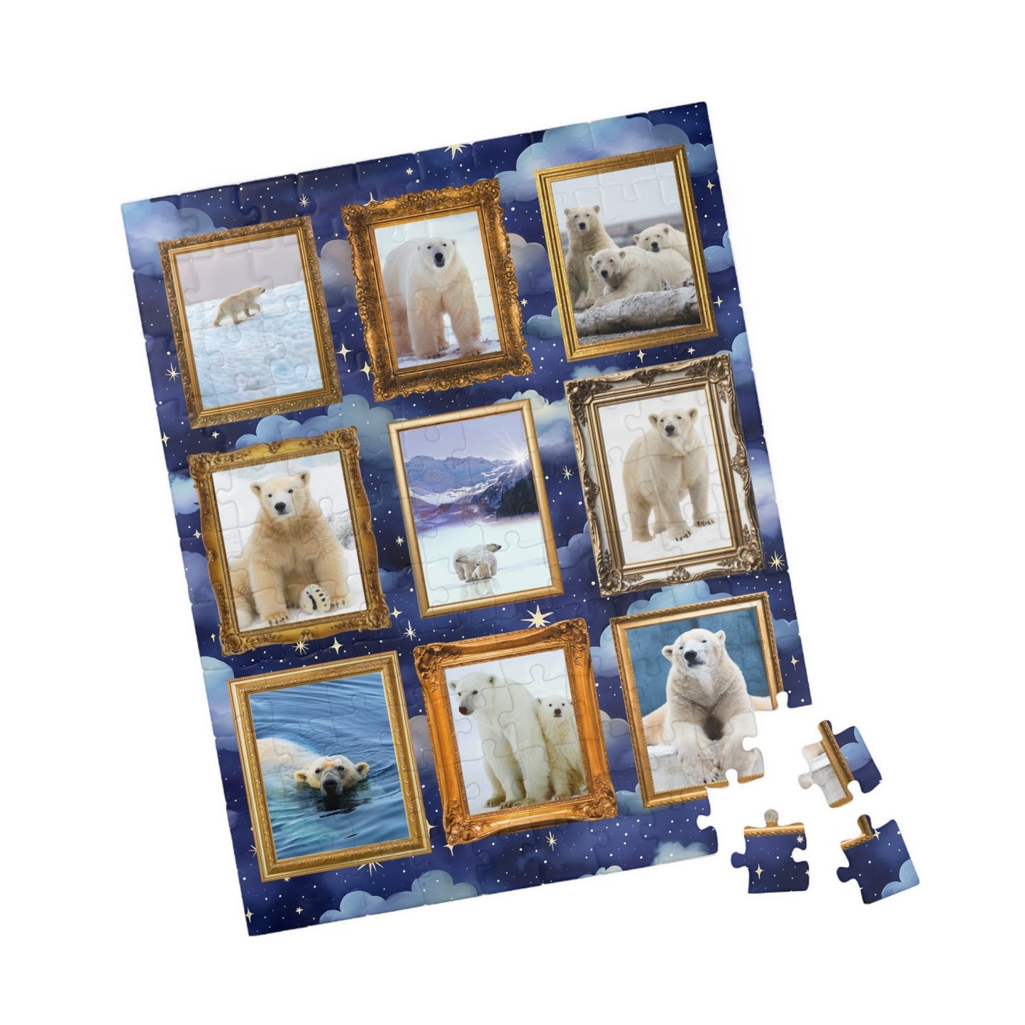Polar Bear Puzzle with Clouds
