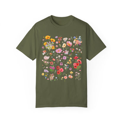 Poppy Flower T-Shirt for Gardener