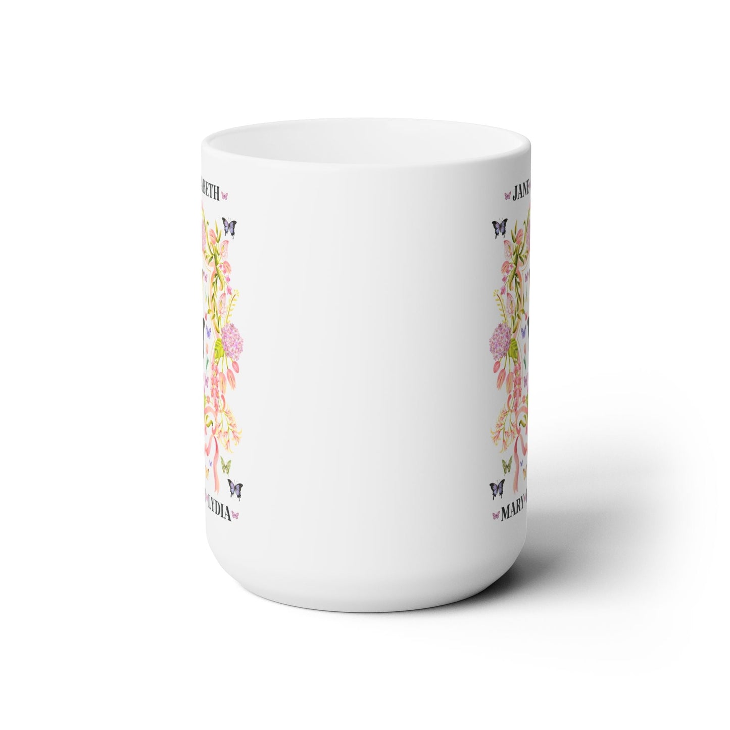 Pride and Prejudice Bennet Sisters Coffee Mug with Butterflies