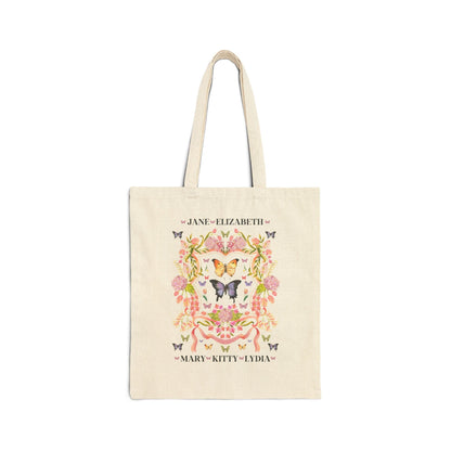 Pride And Prejudice Tote Bag for Butterly Lover: Boho Bennet Sisters Tote