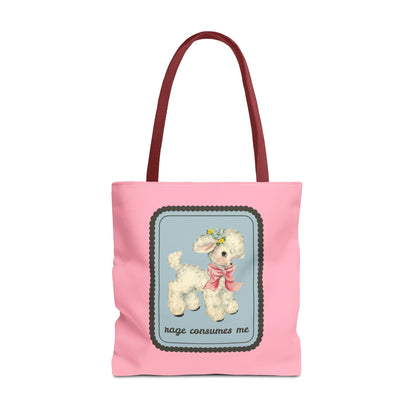 Rage Consumes Me Tote Bag with Flowers and Sheep
