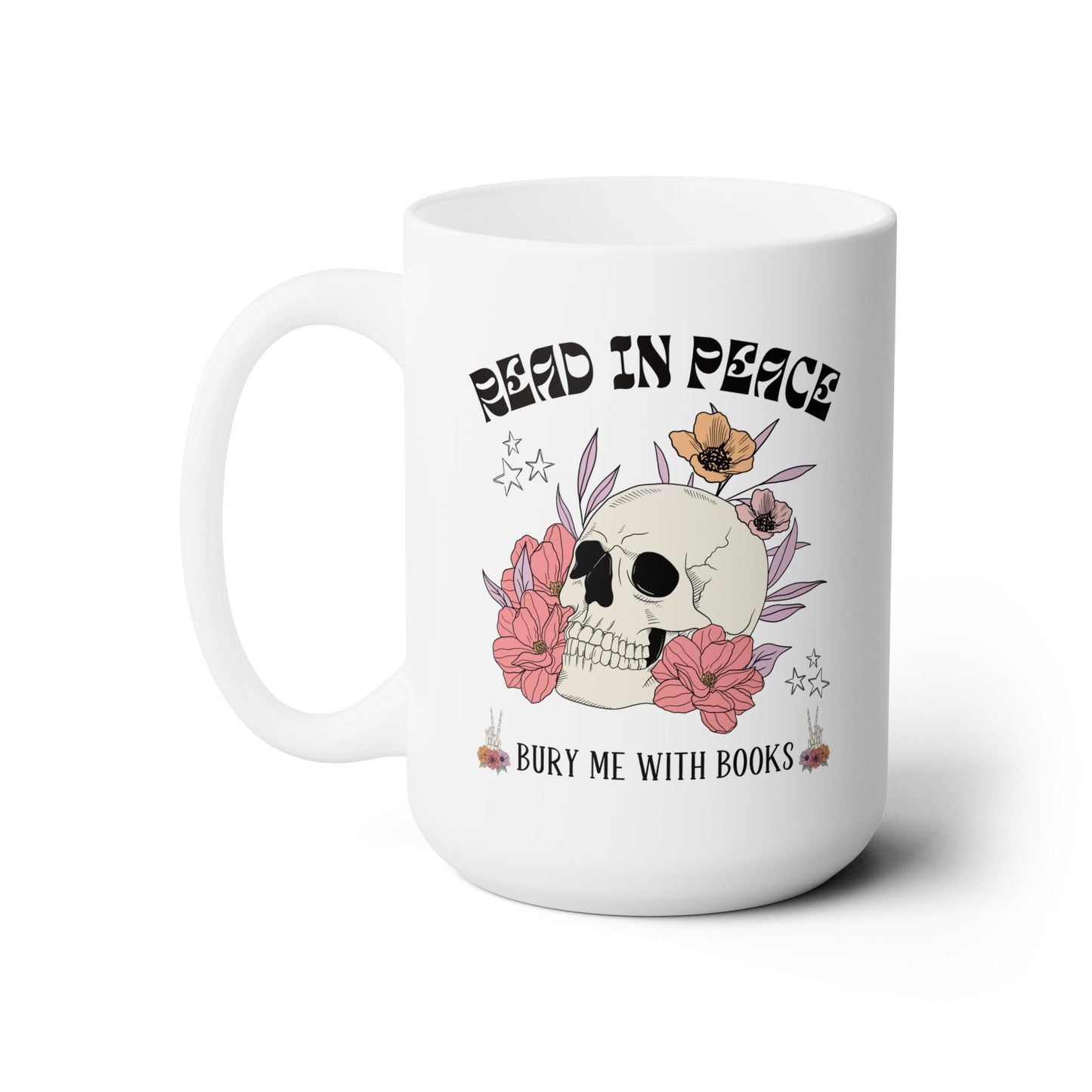 Read in Peace Skull Mug