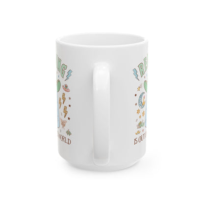 Reading is Out of This World: Funny Bookish Alien Mug