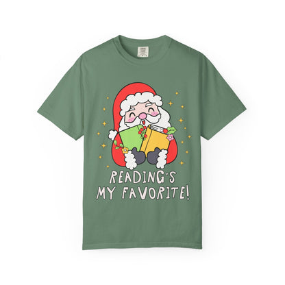 Reading's My Favorite Santa Tee