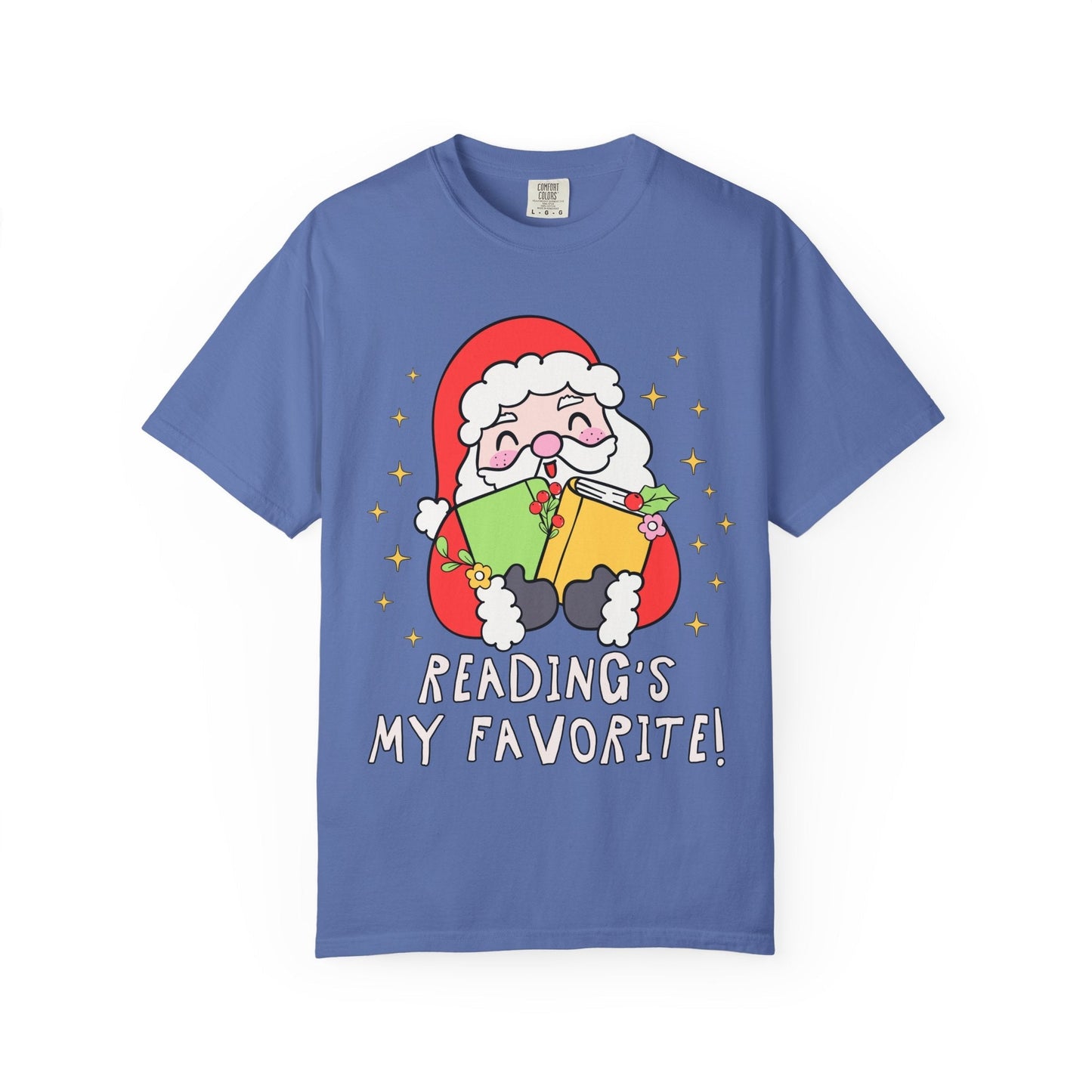 Reading's My Favorite Santa Tee