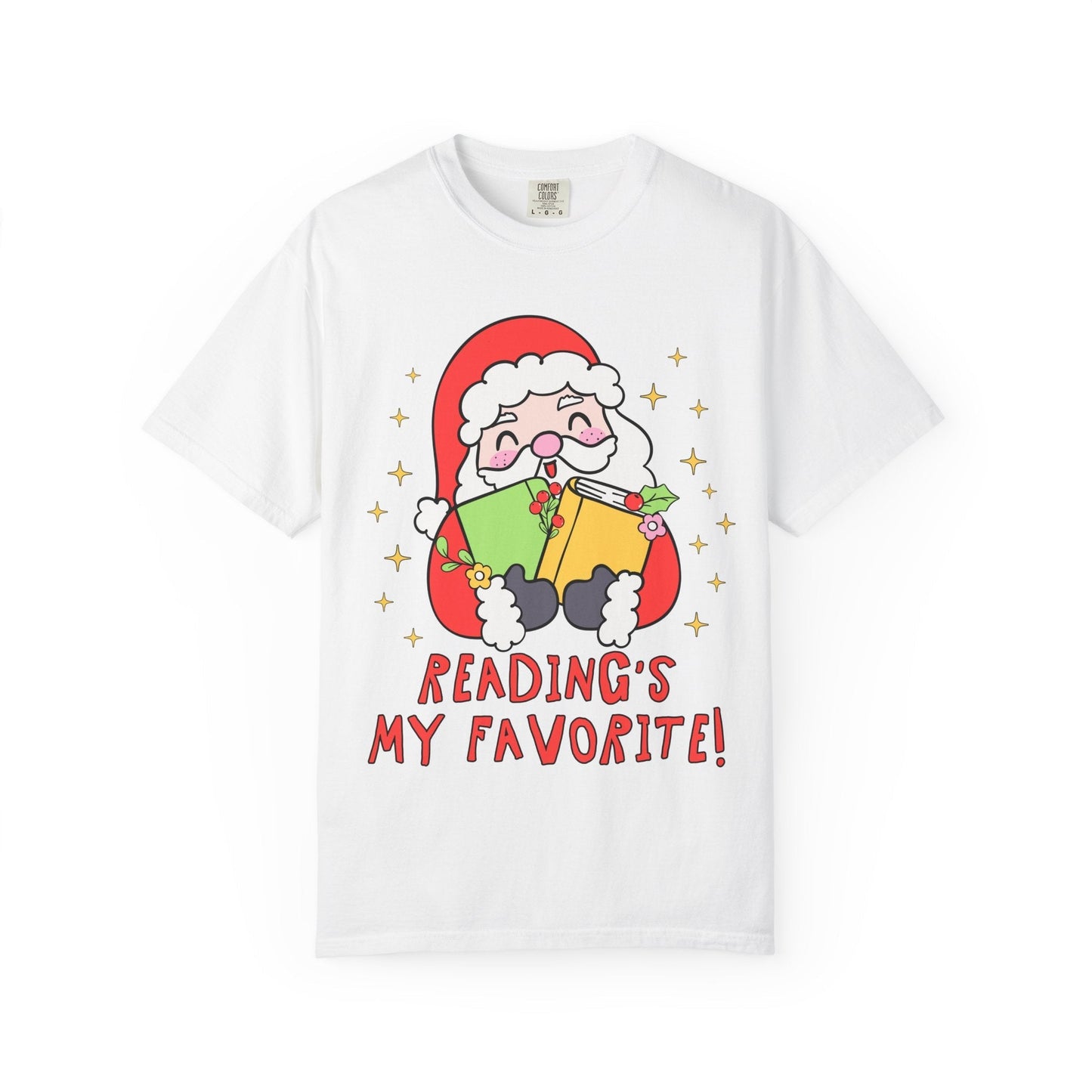Reading's My Favorite Santa Tee