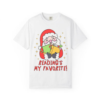Reading's My Favorite Santa Tee