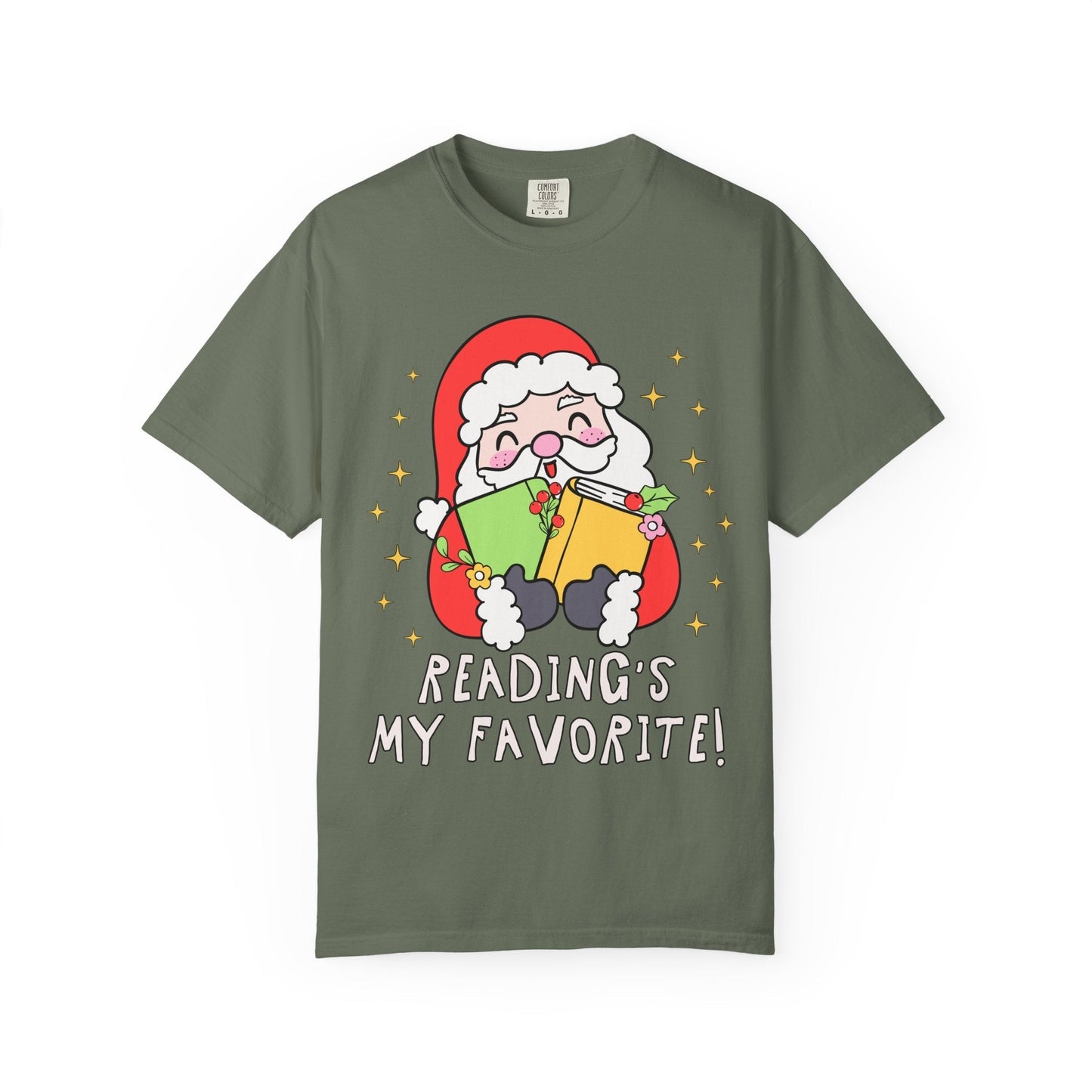 Reading's My Favorite Santa Tee