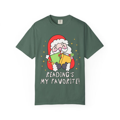 Reading's My Favorite Santa Tee