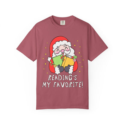 Reading's My Favorite Santa Tee