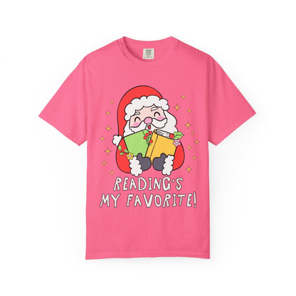 Reading's My Favorite Santa Tee