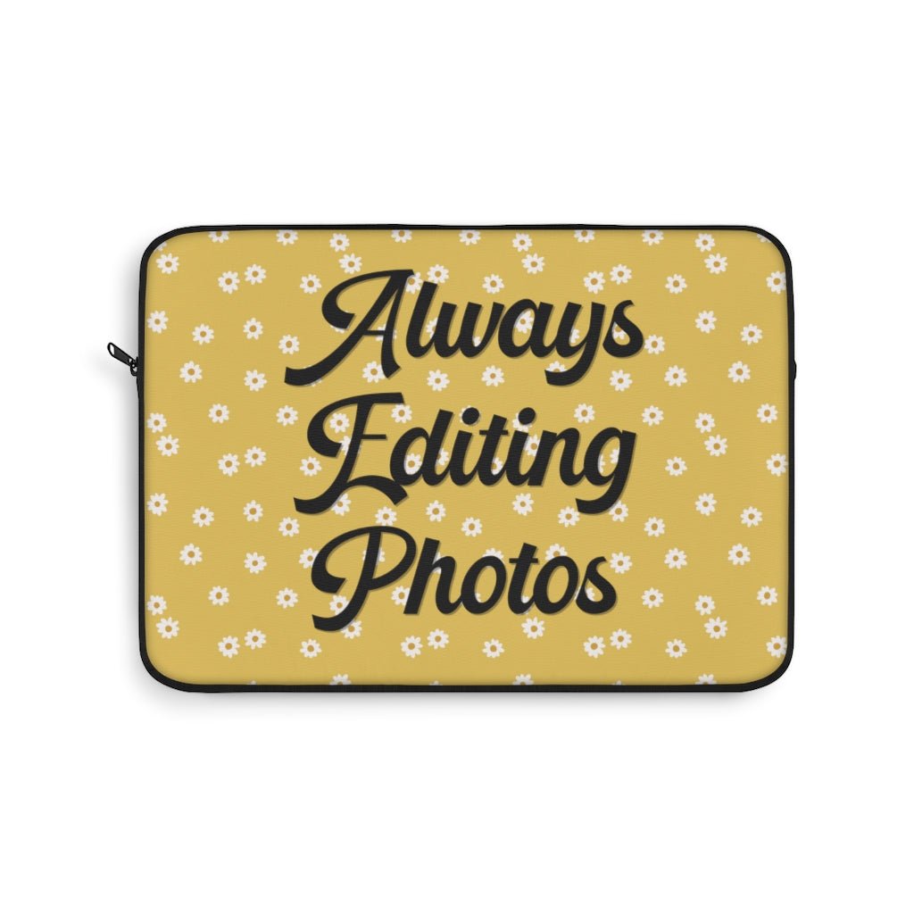 Retro Floral Laptop Sleeve: Always Editing Photos