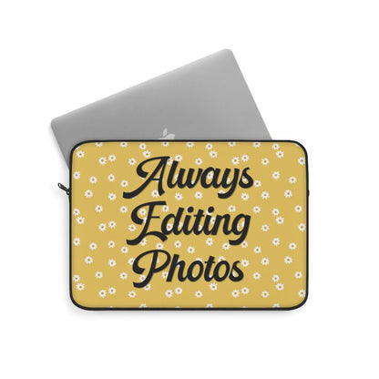 Retro Floral Laptop Sleeve: Always Editing Photos