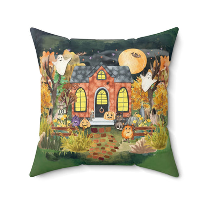 Retro Halloween Pillow with Cute Ghosts and Monsters | Halloween Gift for Mom