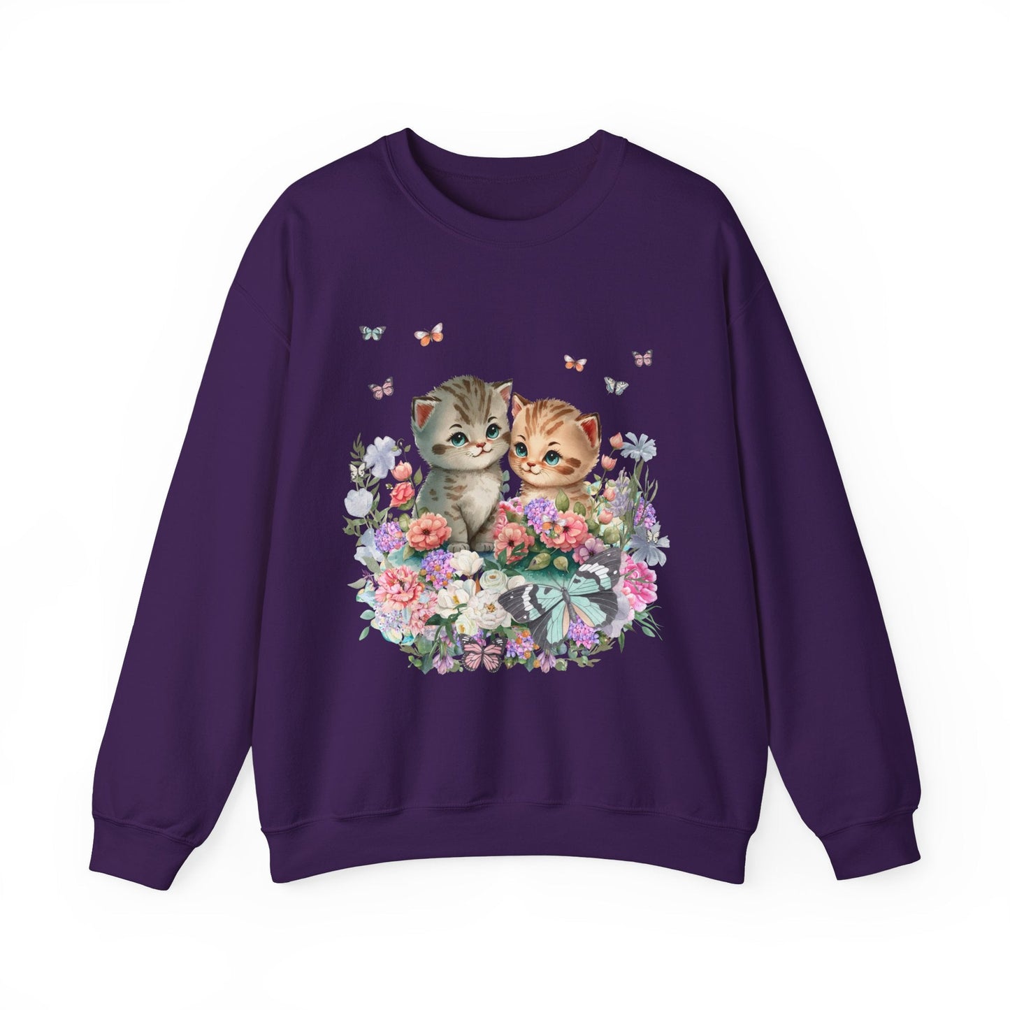 Sweatshirt: Cute Floral Cats