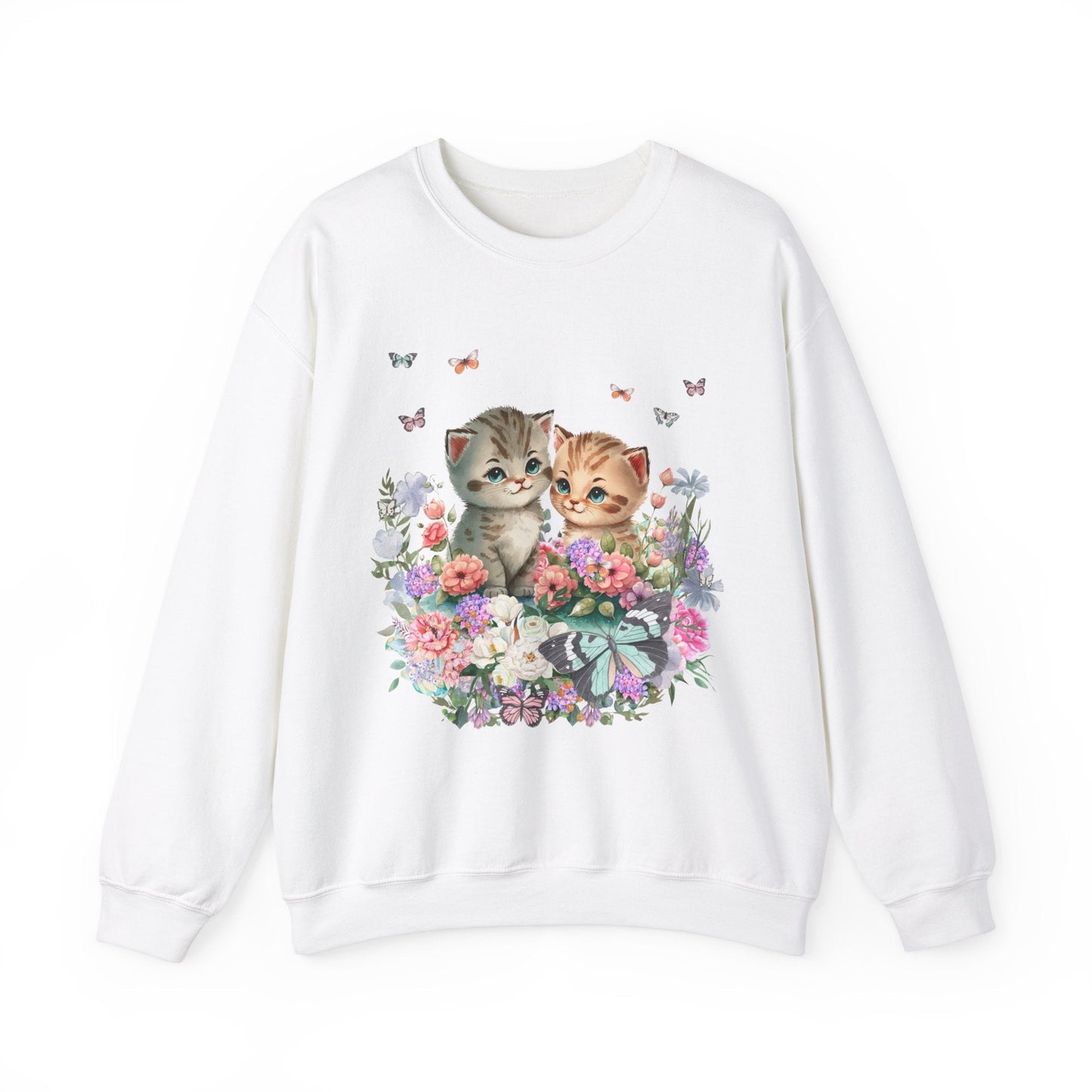 Sweatshirt: Cute Floral Cats
