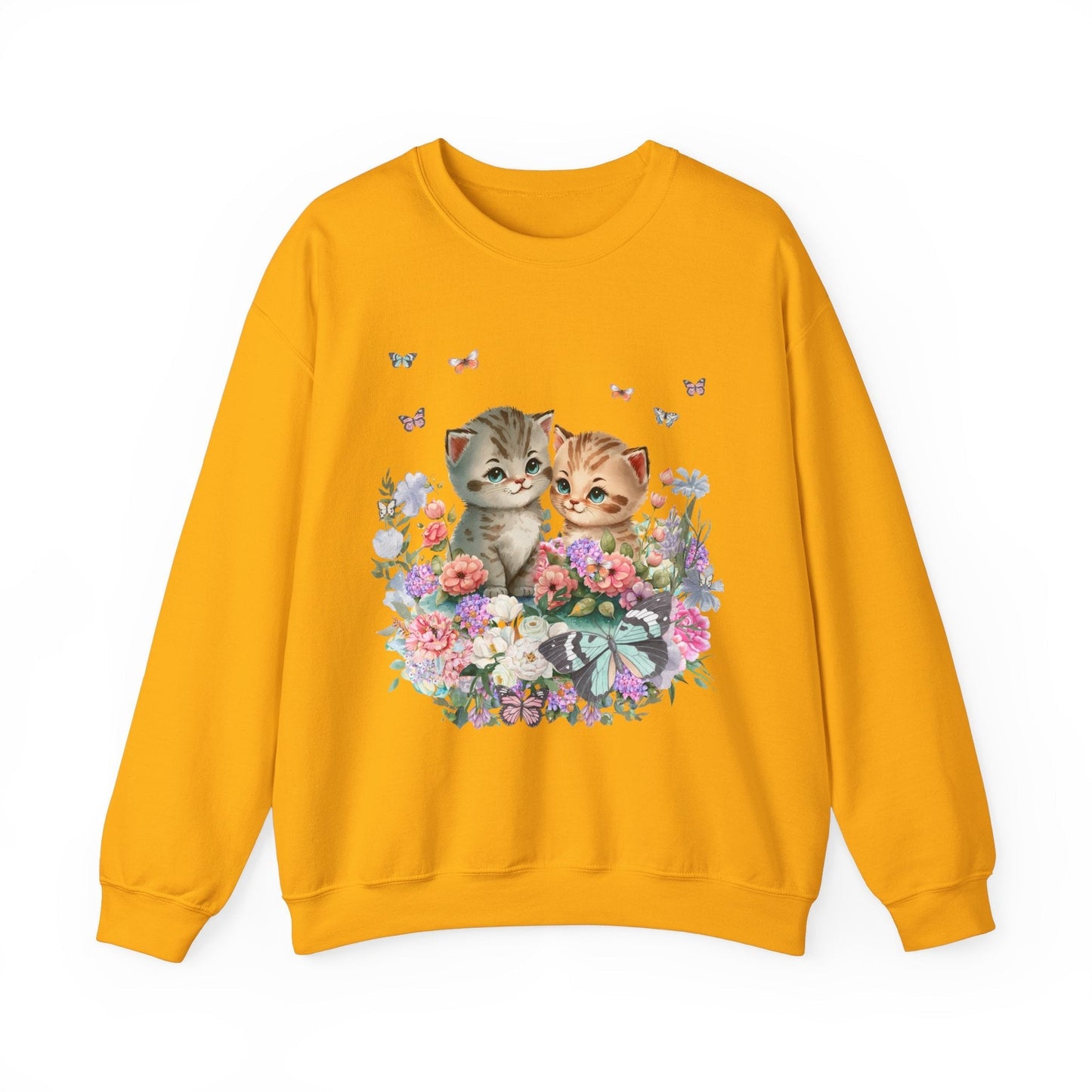Sweatshirt: Cute Floral Cats