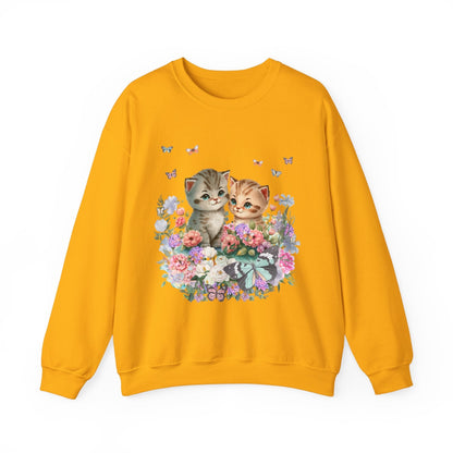 Sweatshirt: Cute Floral Cats