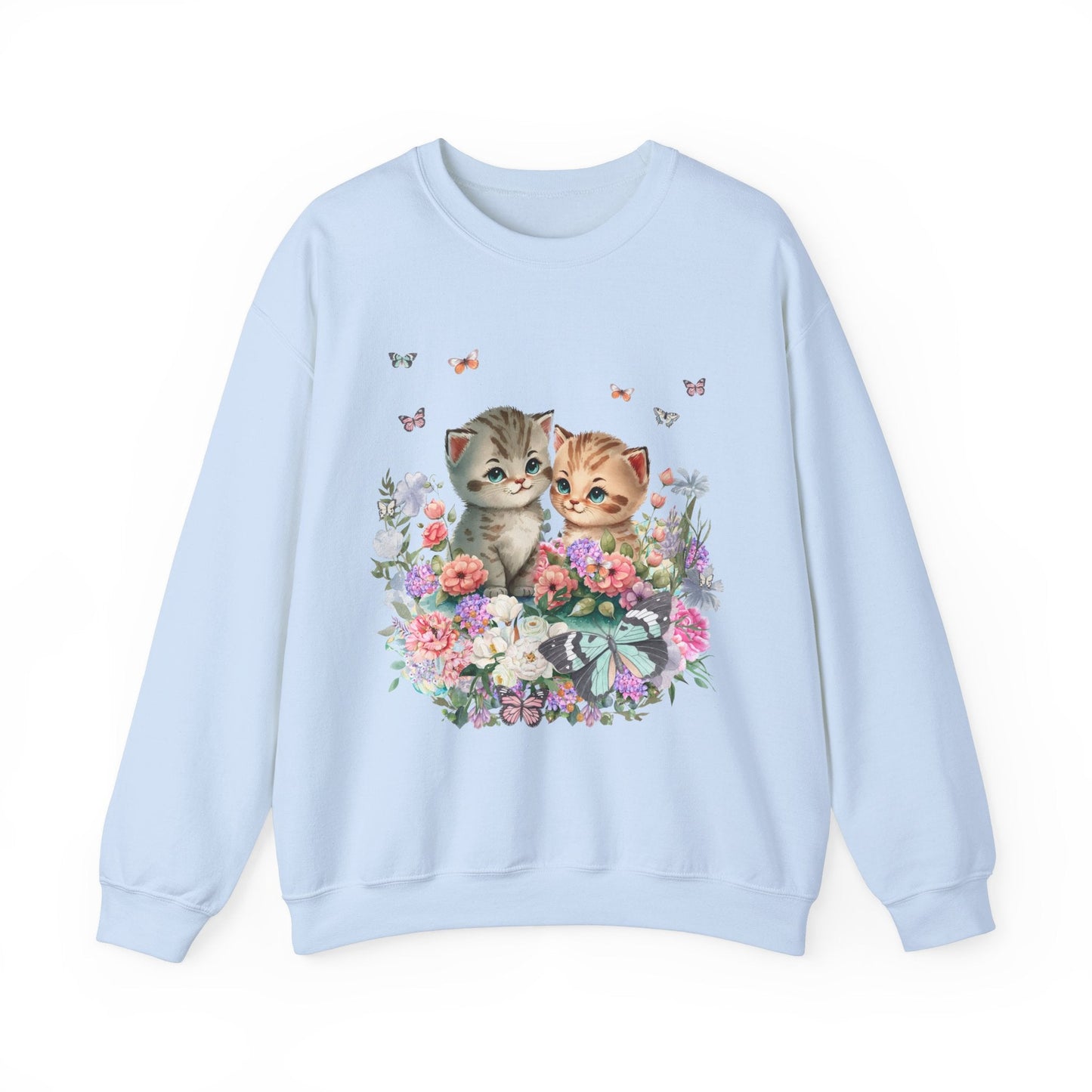 Sweatshirt: Cute Floral Cats