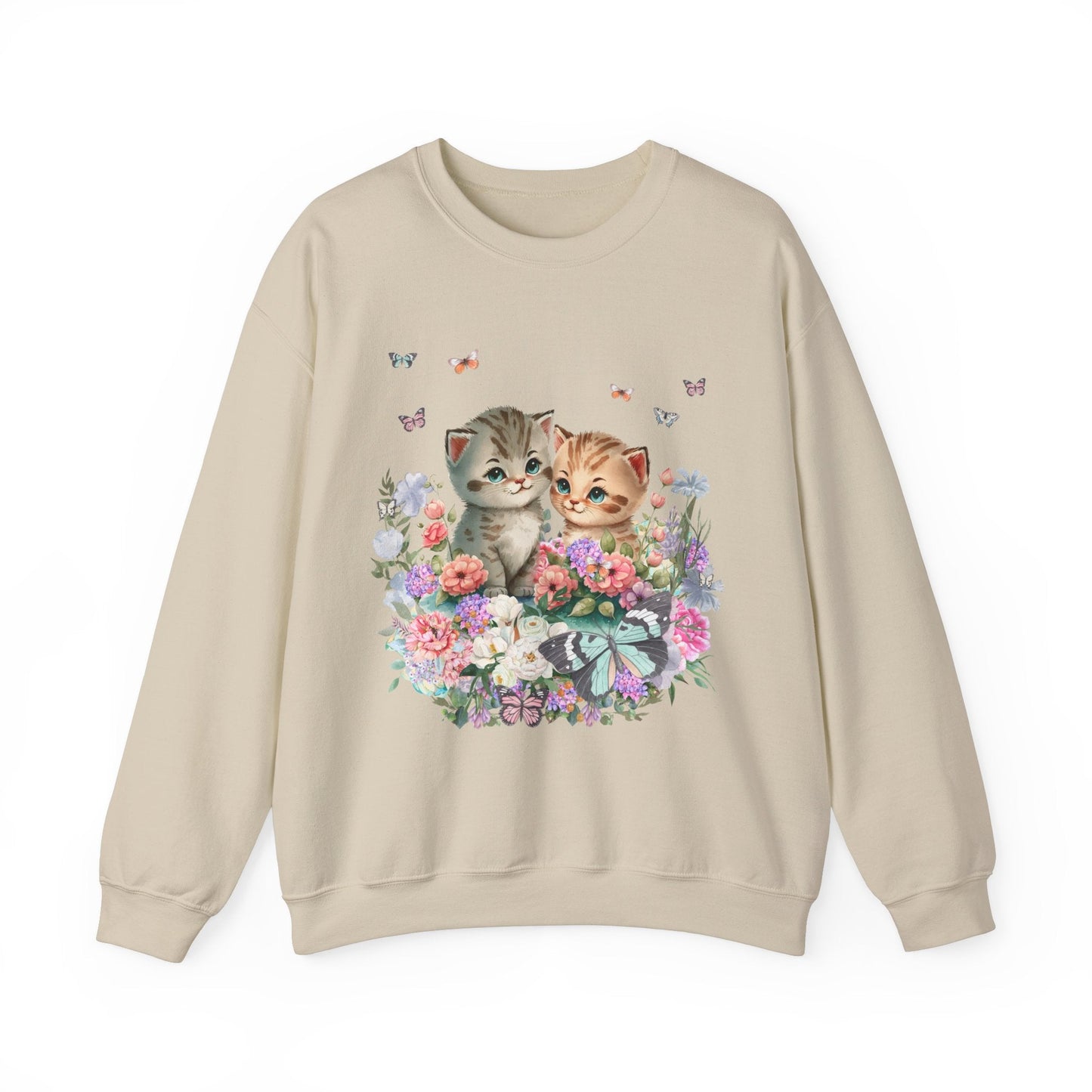 Sweatshirt: Cute Floral Cats