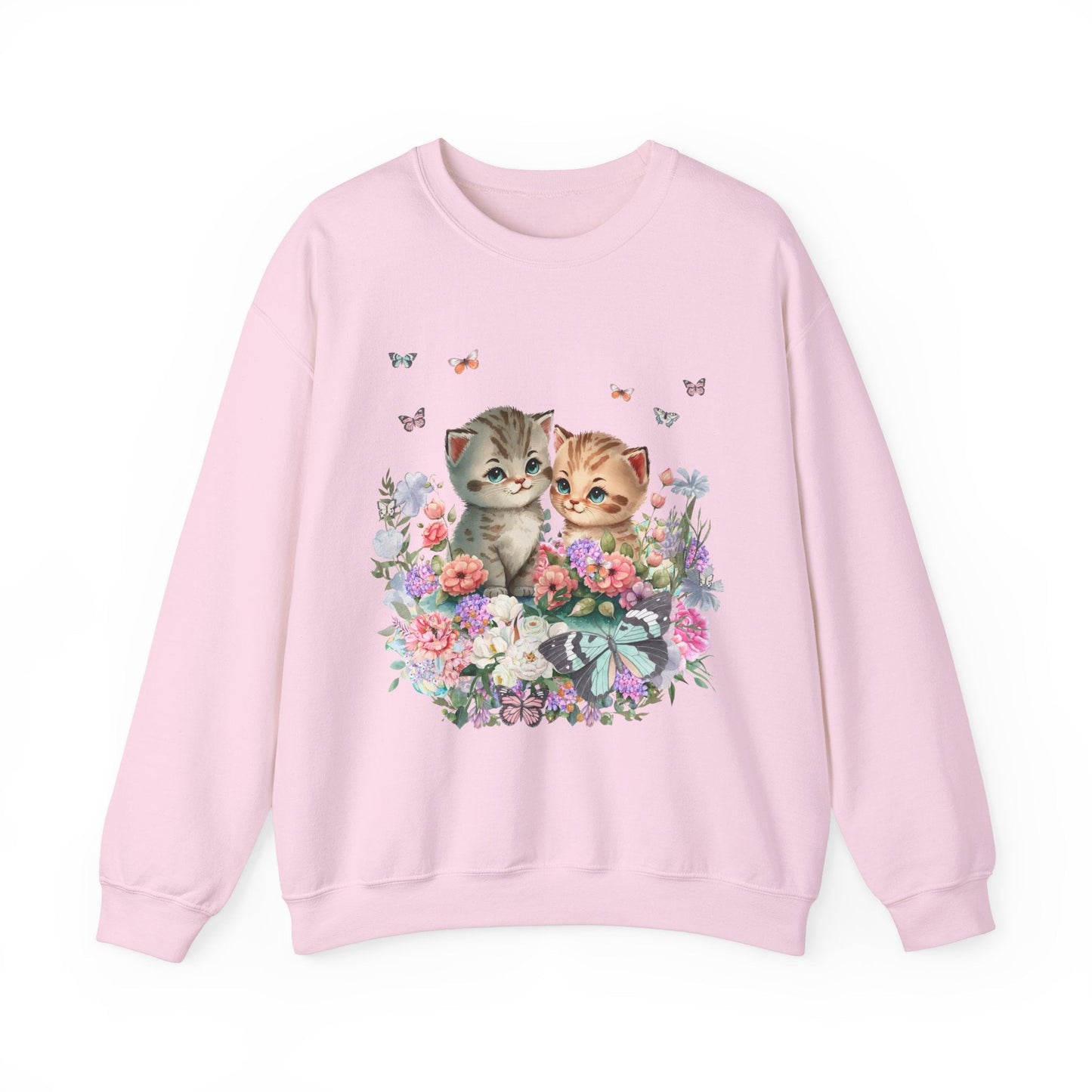 Sweatshirt: Cute Floral Cats