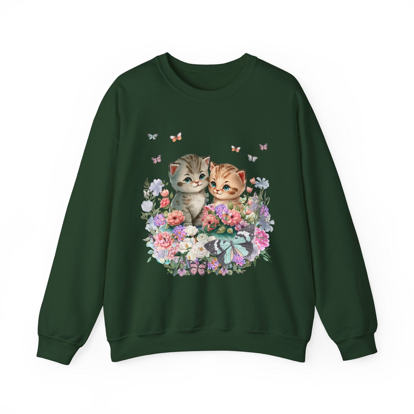 Sweatshirt: Cute Floral Cats