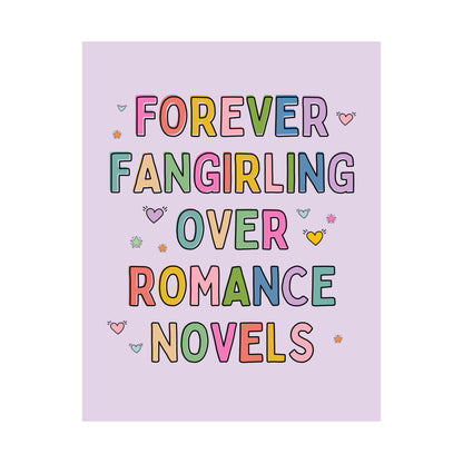 Romance Reader Book Lover Poster with Hearts