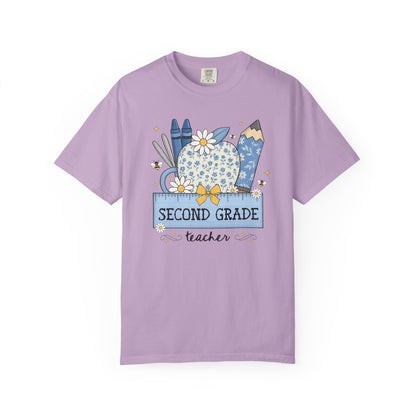 Second Grade Teacher Flower Tee