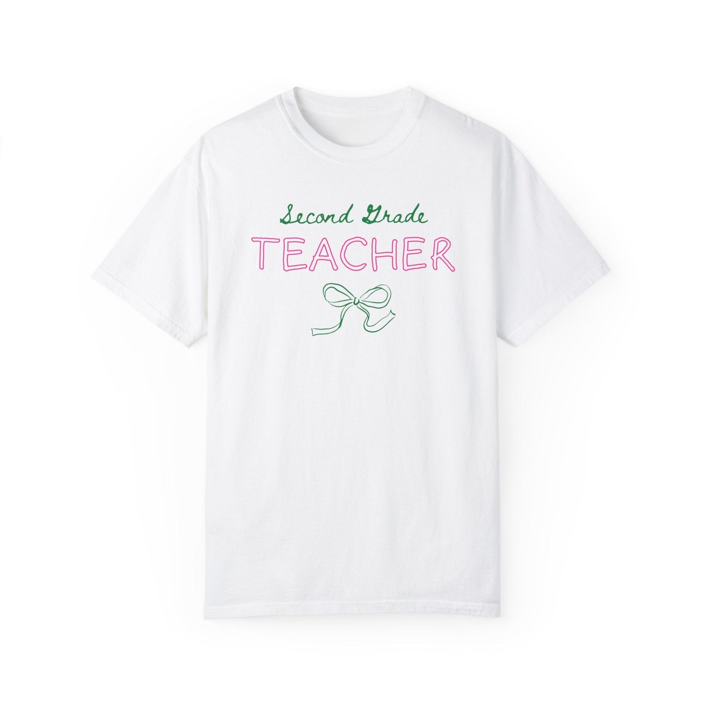 Second Grade Teacher Tee Shirt with Bow