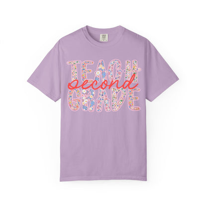 Floral Second Grade Teacher T-Shirt